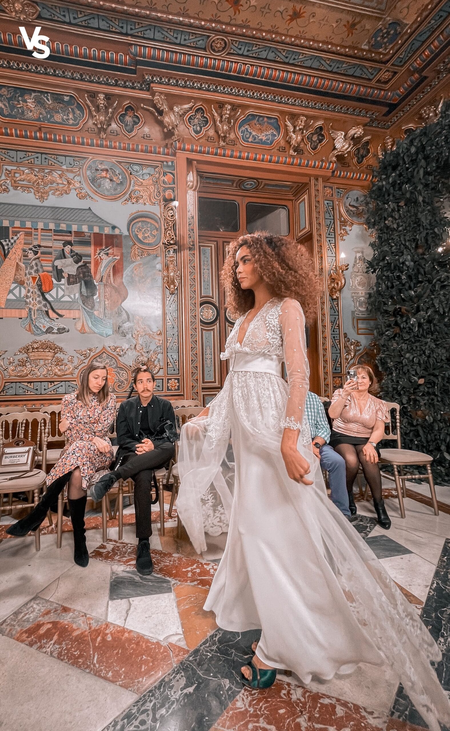 Vestido de María Diezma Atelier presentado en el Palacio de Santoña